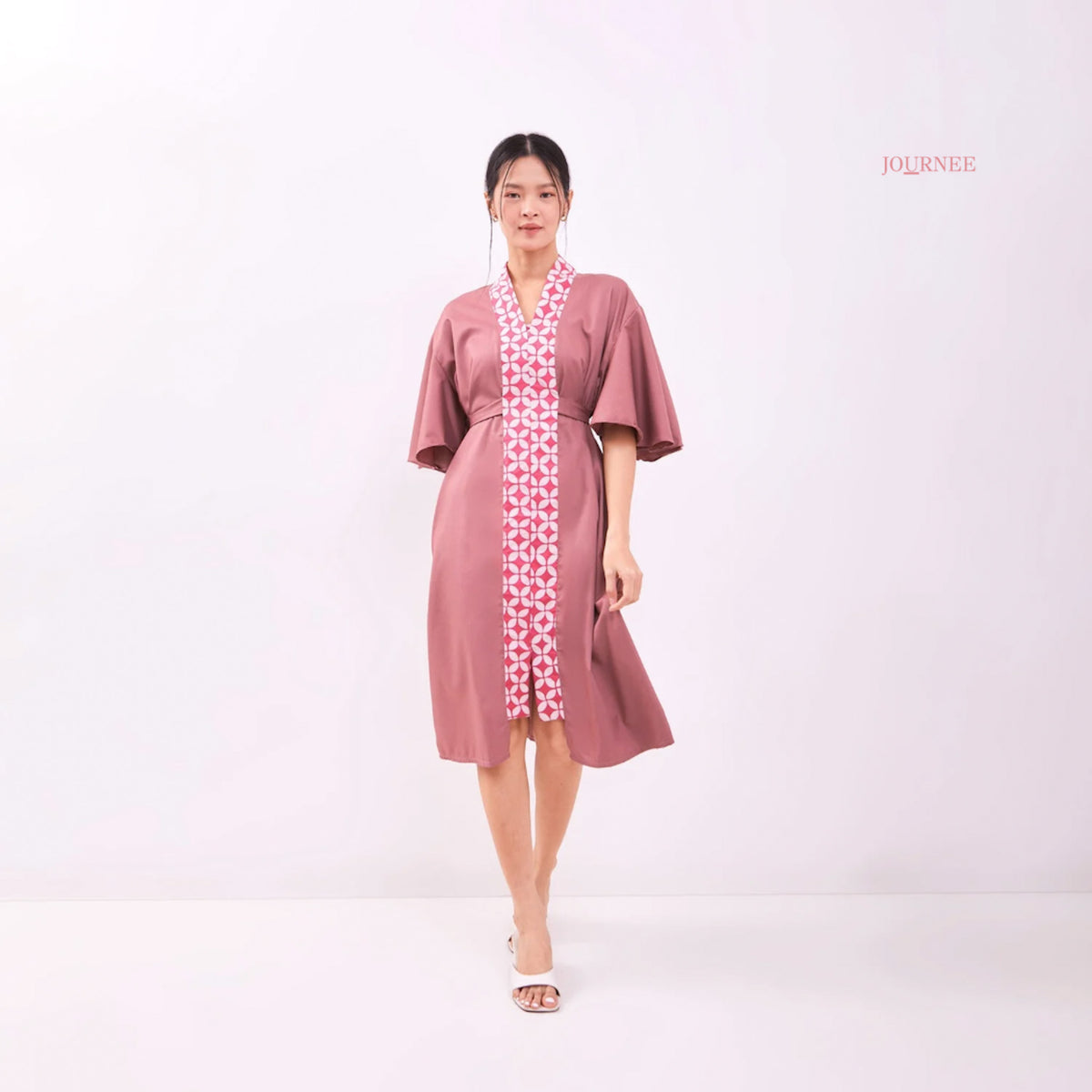 Amelia Flutter Kaftan Dusty Rose