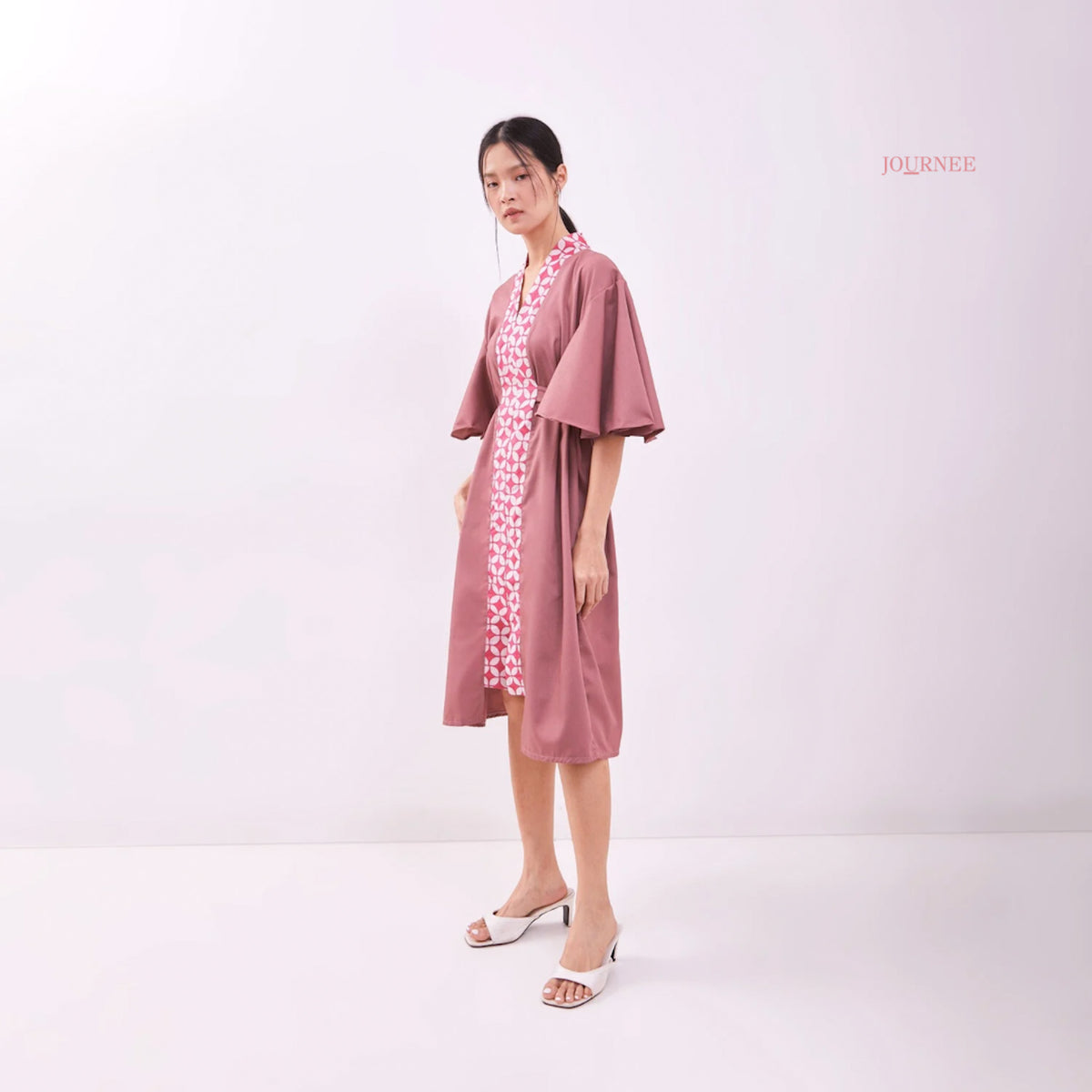 Amelia Flutter Kaftan Dusty Rose