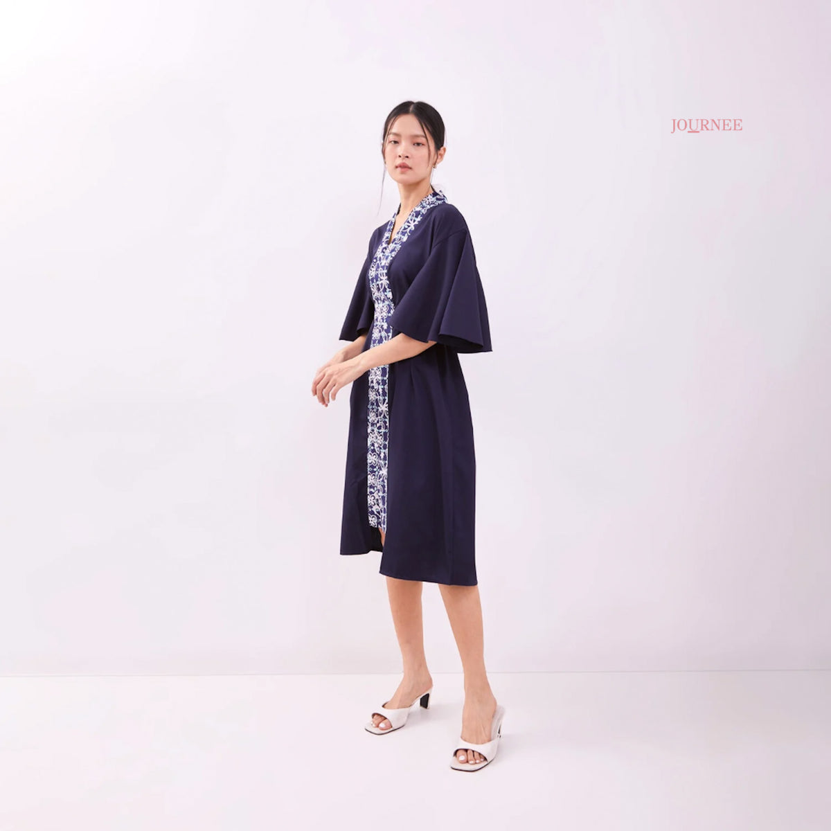 Amelia Flutter Kaftan Navy