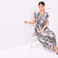 Arucia Batik Silky Dress Monochrome goldfoil