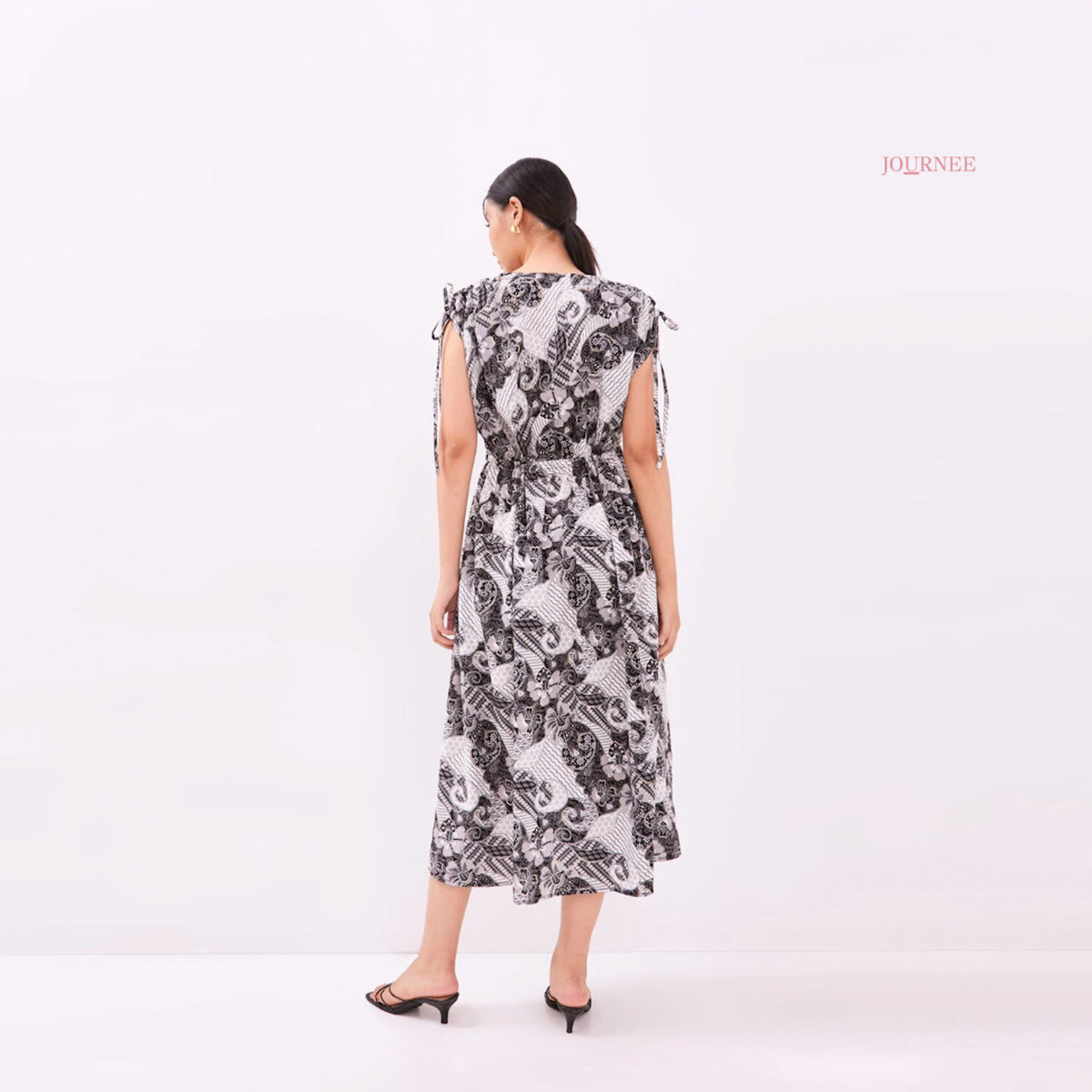 Arucia Batik Silky Dress Monochrome goldfoil