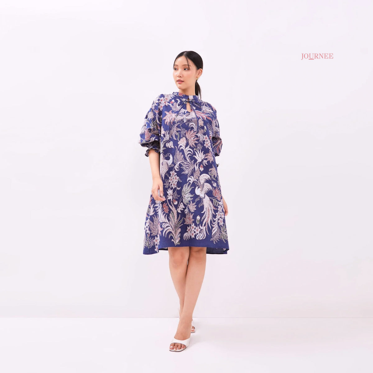 Agenie Midi Batik Dress Ciel