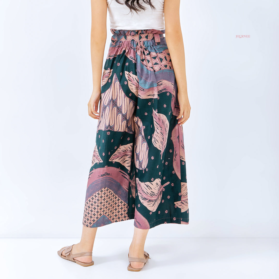 Amberlin Batik Culottes Daun Emerald