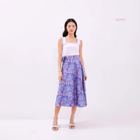 Angeline Batik Cap Wrap Skirt Violet/Blue