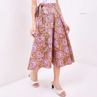 Angeline Batik Cap Wrap Skirt Caramel/Pink