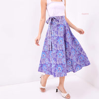 Angeline Batik Cap Wrap Skirt Violet/Blue