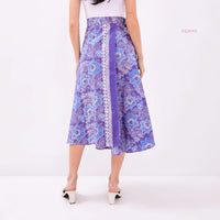 Angeline Batik Cap Wrap Skirt Violet/Blue