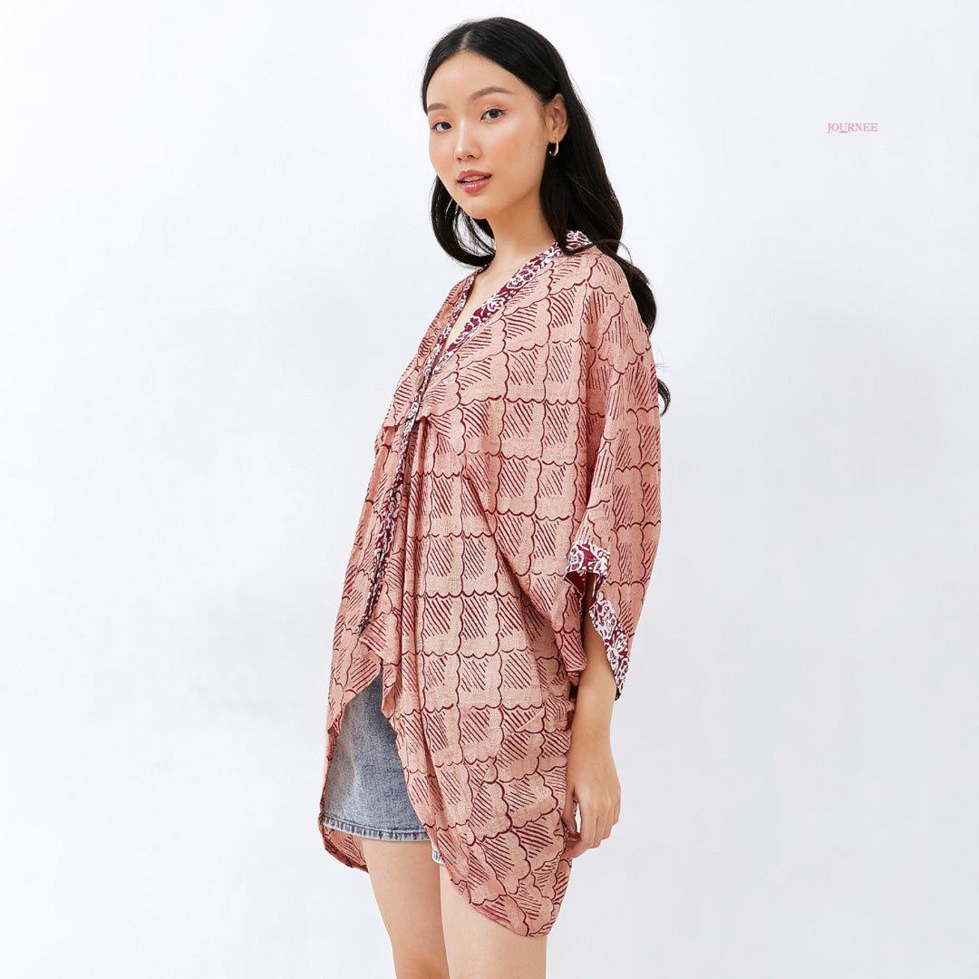 Auriel Top/Outer Batik Viscose Berry