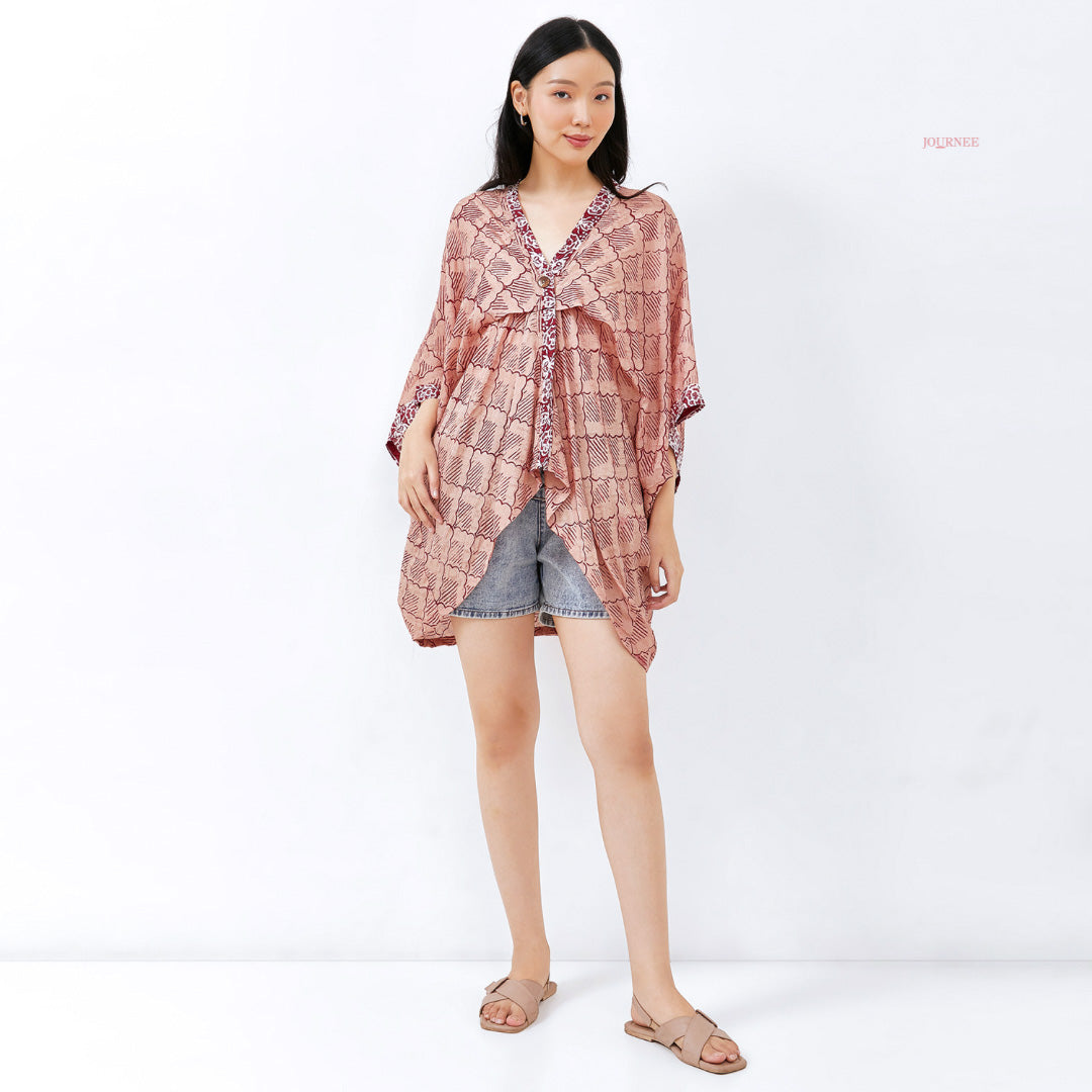 Auriel Top/Outer Batik Viscose Berry