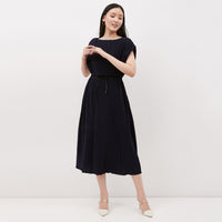 Anette Pleated Dress Midnight Blue